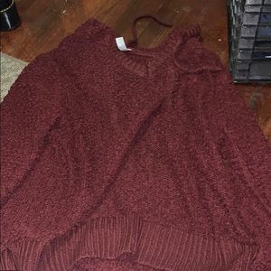 Burgundy Hooded Sweater